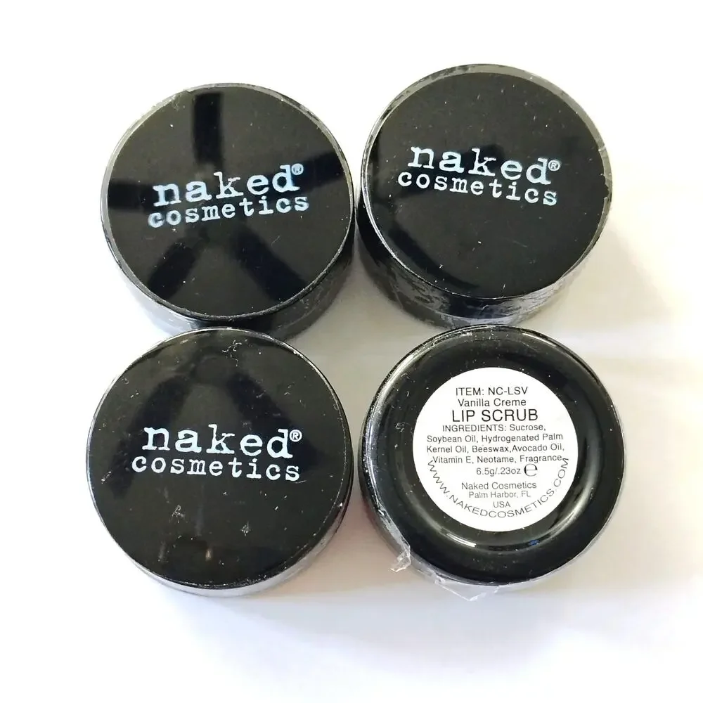 Naked Cosmetics Vanilla Creme Lip Scrub NEW Sealed 0.23 oz Lot of 4 Travel Size